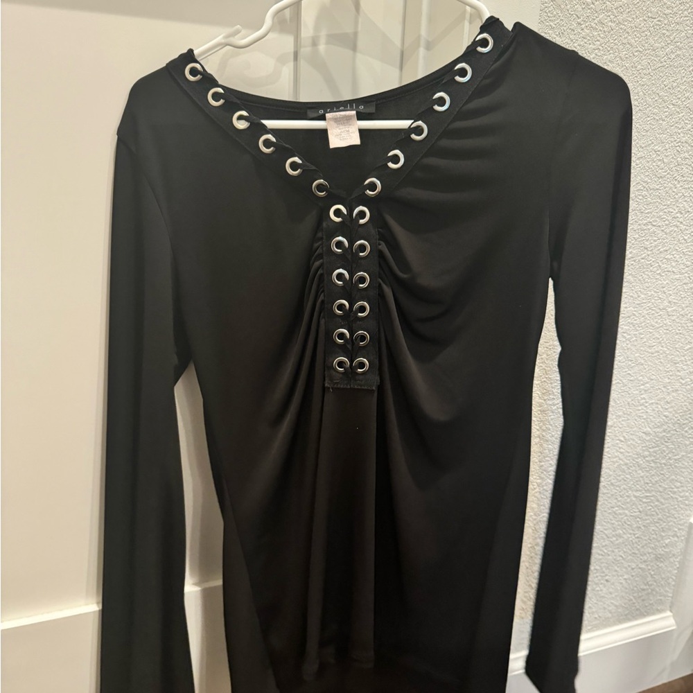 Long sleeved black shirt with wide/bell sleeves
